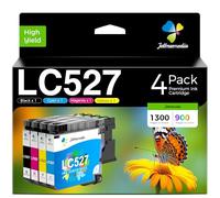 Jettruemedia LC527 LC527VAL Lot de 4 cartouches d'encre compatibles avec Brother LC 527 pour Brother MFC-J4350DW MFC-J4550DW LC527BK LC527C LC527M LC527Y