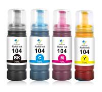 Jettruemedia Lot de 104 cartouches d'encre compatibles avec Epson EcoTank ET-2710 ET-2870 ET-2711 ET-2712 ET-4700 ET-4800 ET-2720 ET-2726 ET-2810 ET-2820 ET-1810 ET-2833 0 ET-2. 840 ET-14100 ET-1810