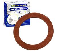 Jeu 10 Pièces Joint Plomberie Toriques Ø 18-12 x 1,5 mm pour Applications Sanitaires avec Filetage 1/2" - Joint Fibre Résistant à des Températures allant Jusqu'à 90°C - MONTERAL