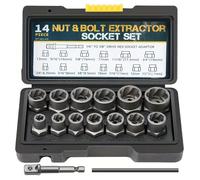 Jeu 15 pièces extracteurs boulons et écrous - Acier Cr-Mo, coffret rangement, pour usage industriel et mécanique