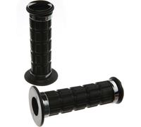 Jeu: 2 caoutchoucs de guidon, noir, embout chromé + 2 anneaux - pour Simson S50, S51, S70, SR50, SR80