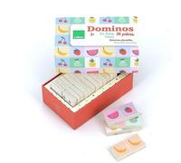 VILAC - Dominos réversibles Fruits/légumes - Sarah Betz - Jouet Premier Age - 28 Dominos en Bois - Jeux d'Eveil pour Enfant en Bois - Jouet pour Enfant Dès 2 Ans - 7120
