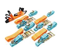 Jeu 4 Sangle d’arrimage Tour roue 3,5mx50mm 3000 daN Fixation Transport Auto