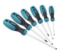 jeu 6 tournevis plats et cruciformes, manche antiderapant ergonomique - Hazet