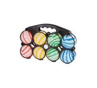 Jeu 8 boules de petanque plastique colore, multicolore 70 mm avec panier - Loisir Plein air, Jardin - Set Jouet