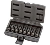 Jeu 8 douilles tournevis chocs longues TORX 1/2'', T30 à T80
