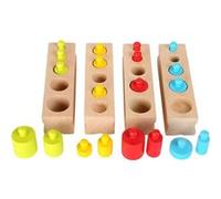 Small Foot Design - Jeu à emboîter 10525 - Montessori en bois, cylindres colorés, multicolore