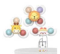 Jeu À Ventouse Enfant - Lot De 3 Jouets Rotatifs Sensoriels | Remplissage De Panier Ďe Pâques & Jouet Đe Bain | Hochet Tournant Montēssori | pour Tout-Petits 1-3 Ans | Cadeau Voyage & Voiture