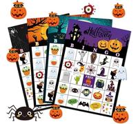 Jeu Activités Halloween Enfant Carton Loto Bingo Junior Jeux de Société Goodies Haloween Cadeau Invites Anniversaire Gadget Halloween Pinata avec Pochette Surprise Kit Cadeaux Adulte Famille
