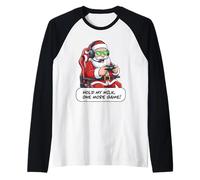 Jeu Amusant de Père Noël Hold My Milk One More Game Manche Raglan