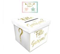 STC Jeu d'animation Urne de vote Gender Reveal Blanc