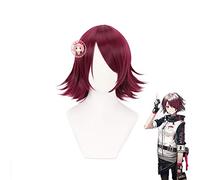 Jeu Arknights Exusiai Cosplay Perruques Vin Rouge Dos Chaîne Cheveux Courts Fête De Vacances Synthétique Jeu De Rôle Perruque