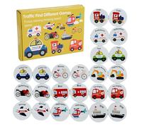 Jeu assorti - Thème du trafic mathématique en bois, tableau éducatif | Amélioration des compétences cognitives des enfants, prix de Noël, plaisir pour les petits, logique d'énigme, reconnaissance des