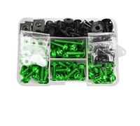 Jeu boulons accessoires moto Un Ensemble M6 M5 Boulons Carénage Moto Kit Fixations Carrosserie Vis Écrous Pour R1150 R1150GS R1150RS R1150RT(Green)