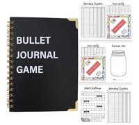 Jeu Bullet Journal Jeu Bullet Journals Game Bloc-notes Livre Tracker Journal Spiral Related Savings Carnet Planning Challenge Budget mensuel Dette Défi Journal des économies