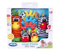 Rotho Babydesign Gift Set Jungle Friends, 7-piece, With Wrist and Ankle Rattles,