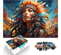 Jeu Cadeau Puzzle Indiens colorés mystérieux Puzzle 1000 pièces Puzzle Adulte Puzzle en Bois Jeu Jouets pour Famille Puzzles Cadeau (50x75 cm)