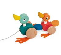 Janod – Jouet à tirer – La Famille de Canard à Promener 4508211 en bois multicolore