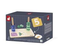 Janod - Jeu éducatif - Composer et Comparer les Nombres - 23 accessoires bois FSC, 33 cartes