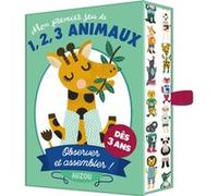 Jeu classique Auzou Premier jeu de 1,2,3 Animaux Multicolore G