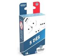 La Ducale Jeu de 5 dés 18mm - Jeu de Yams - Jeu de Voyage, Blancs