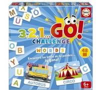 Educa - 3,2,1... GO Challenge Words | Trouve les lettres de ton mot avant tout le monde ! Avec 48 mots et 150 lettres majuscules | Jeu de société pour enfants et famille, 2 à 5 joueurs. Age 6+ (19421)