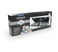 Grimaud - Malette de Poker Premium 500 jetons 11,5g marqués - 2 jeux de 54 cartes - jetons Dealer - Livret de règle - Mallette en aluminium, Noir