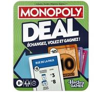Monopoly Deal, Jeu de Cartes dans Une boîte en métal | dès 8 Ans | 2 à 5 Joueurs | 15 Min. | Jeu Familial pour Enfants, Ados et Adultes I Jeu de Voyage | Version française
