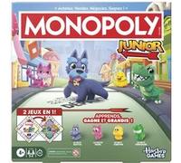 Parker Jeux - Jeu de plateau Monopoly Junior (2026) - 2 jeux en 1 - Version française