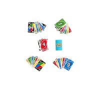 Mattel Games UNO Teams Jeu de cartes pour enfants et adultes, pour des soirées jeux en famille, en voyage et lors de fêtes, avec des règles spéciales pour jouer en équipes de deux, HTX58