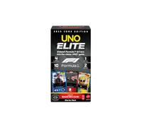 Mattel Games – UNO Élite Formule 1 Édition Standard 2025 – 4 boosters, 2 cartes – JLV42