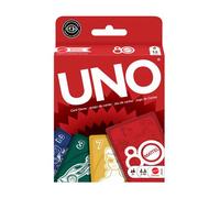 UNO Jeu de cartes Rouge Rubis 80 ans Mattel pour toute la famille et toutes les occasions (soirées, fêtes, voyages et camping), JGK30