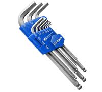 Jeu Clés Allen Us en Pouces SAE HEX de 1/16 à 3/8. Jeu de 9 Clés Males Six pa...