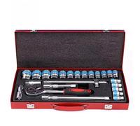 Jeu clés Mixtes à Cliquet en Clé À Cliquet À Douille 1/2" Combinaison D'outils D'entretien Mécanique Automobile Kit D'outils Manuels 8-32mm 24 Pièces