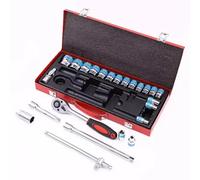 Jeu clés Mixtes à Cliquet en Clé À Cliquet À Douille 1/2" Combinaison D'outils D'entretien Mécanique Automobile Kit D'outils Manuels 8-32mm 24 Pièces