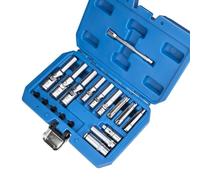 Jeu clés Mixtes à Cliquet en Jeu De Douilles De Retrait De Bougie De Préchauffage 18 Pièces 3/8 "1/4" Kit D'outils À Fente Fine Douilles De 8mm,9mm Et 10mm De Profondeur