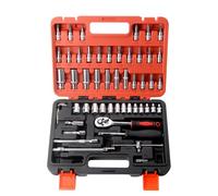 Jeu clés Mixtes à Cliquet en Kit D'outils À Cliquet Et Douilles 53 Pièces Tournevis À Entraînement De 1/4 Pouces Kit De Réparation Pour Automobile Moto Outils De Réparation De Vélo