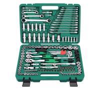 Jeu clés Mixtes à Cliquet en Kit D'outils Réparation Automobile 150 Pièces Jeu Clés À Douille 1/4 "1/2" 3/8" Étui Kit Bricolage Professionnel Et Automobile Pour La Maison Et La Voiture