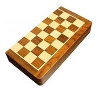 Jeu Coffret d'échecs magnétique en bois de 18 cm