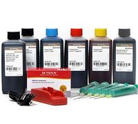 Jeu Complet avec Chipresetter Compatible pour Canon PGI-570, Cartouches CLI-571 avec 6 x 250 ML d'encre pour imprimantes Pixma MG 7700, Jeu d'encre : Recharge d'encre, réinitialisation illimitée