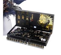 Jeu complet de mahjong - Plateau de table adapté aux débutants, quatre étagères, deux dés inclus, vingt fois quatorze fois dix petits pions + motif floral, bloc lesté