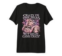 Jeu Crazy in The Head But Head Crazy Funny Cat T-Shirt Haut de Gamme