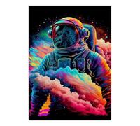 Jeu Créatif Adulte, 1000 Pcs Espace Nuage Astronaute Puzzle | 52x38cm Interaction Familiale, Décoration Intérieure, Passe-temps Intellectuel, Carton, Cadeau Réunion