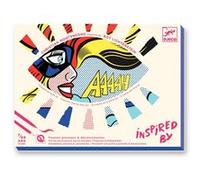 Djeco Feutres pinceaux et décalcomanies - Inspired by Roy Lichtenstein - Coffret multicolore