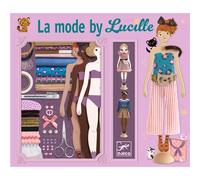 Djeco Coffret de mode La mode by Lucille Papertoys – Tissus réels, accessoires inclus