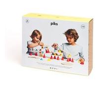 Jeu créatif en bois Piks Oppi Grand 64 pièces Multicolore G