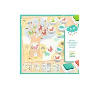 DJECO Coffret de Tampons en Visite, Animaux de la Forêt - Jeu Créatif pour Enfant, 3 à 6 Ans - Stimule la créativité - 16 Cartes à Illustrer, 3 Encreurs à Encre Lavable et 7 Tampons Faciles à Saisir