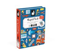 Janod – Jeu magnétique Magnéti'Book Pompiers – 60 aimants, 18 modèles, carton FSC – Dès 3 ans