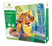 Jeu créatif - Mosaïques à coller - 3 tableaux animaux de la jungle - Dès 5 ans -