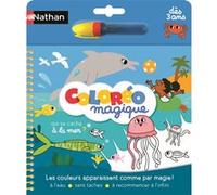 Nathan Coloréo Mer-le coloriage magique à l'eau à refaire à l'infini pour les enfants dès 3 ans, 31613, jaune, bleu, rouge